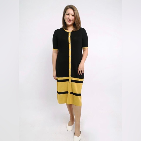 NWT Satine Knit Dress in Black Yellow (in original packaging; see last photos) - Picture 3 of 11